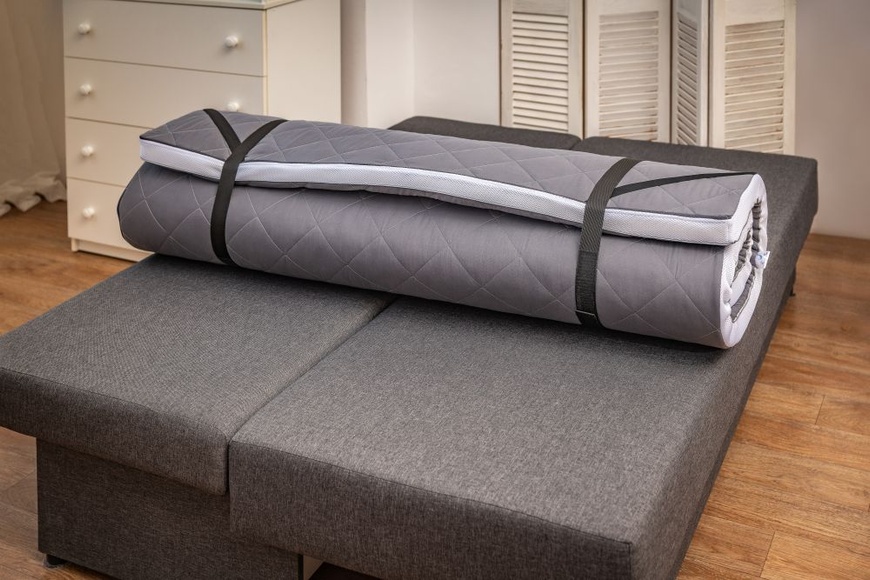 Матрац топпер на диван або ліжко ортопедичний Rain сірого кольору 65x180 1336 фото