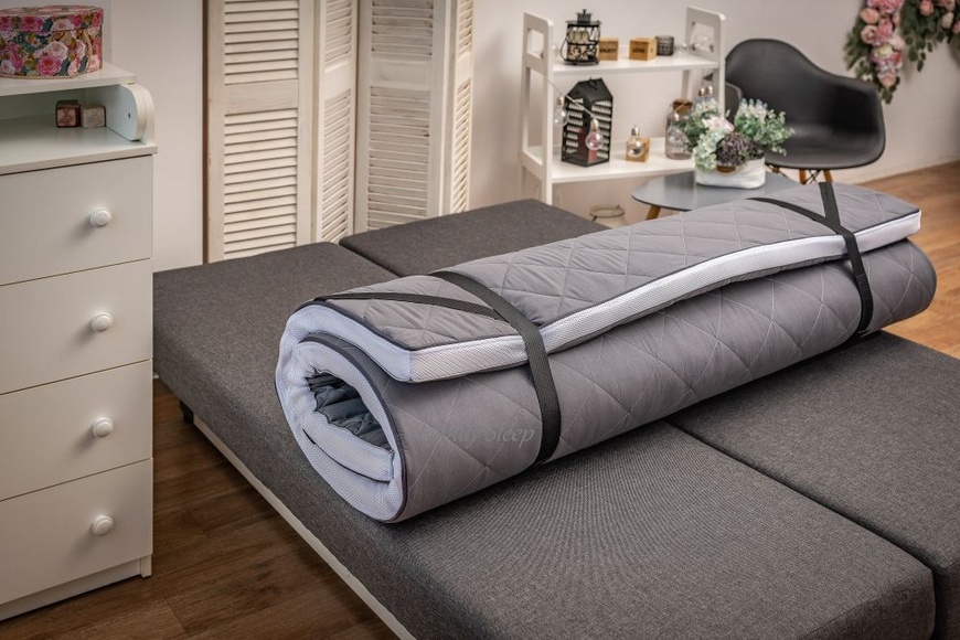 Матрац топпер на диван або ліжко ортопедичний Sky сірого кольору 65x180 1230 фото